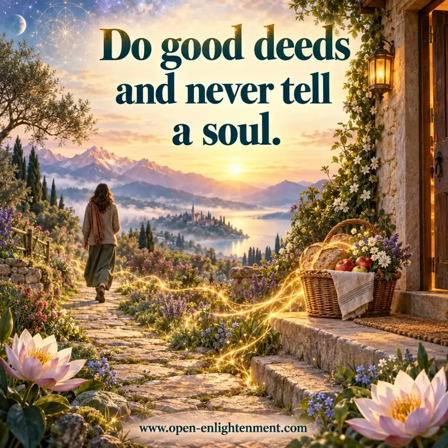 Do good deeds and never tell a soul.