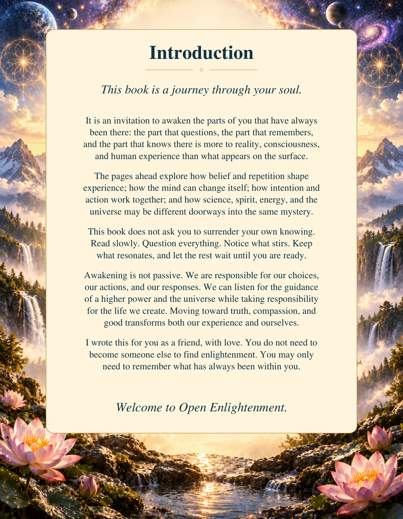 Introduction to Open Enlightenment by Rev. Shawn Sullivan