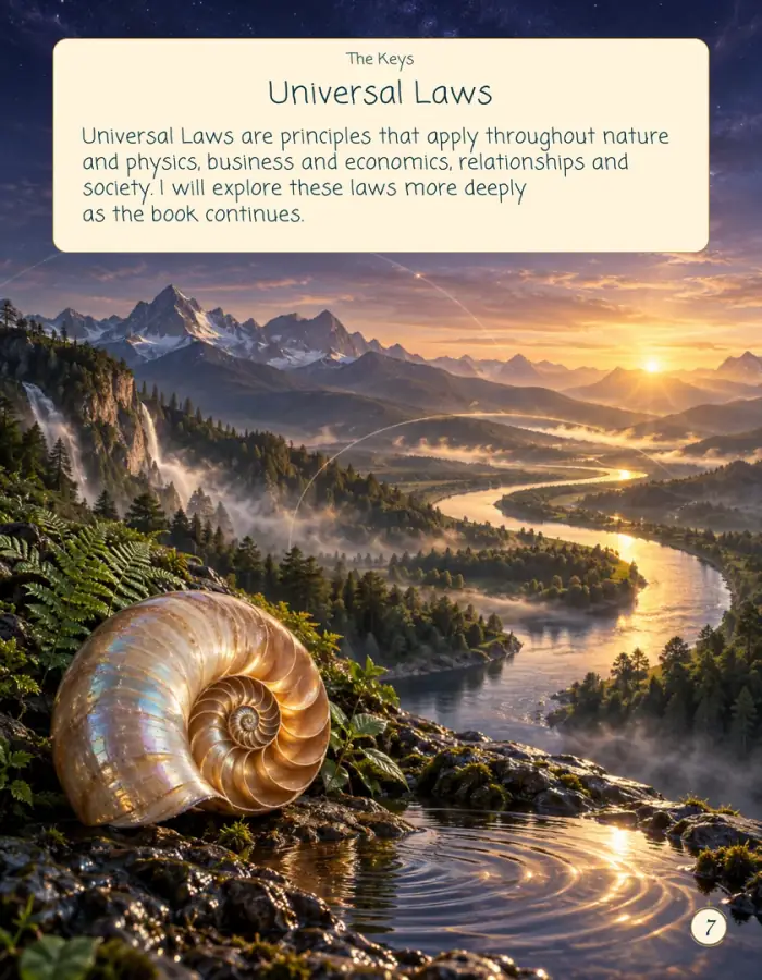 Universal Laws — original illustrated book page