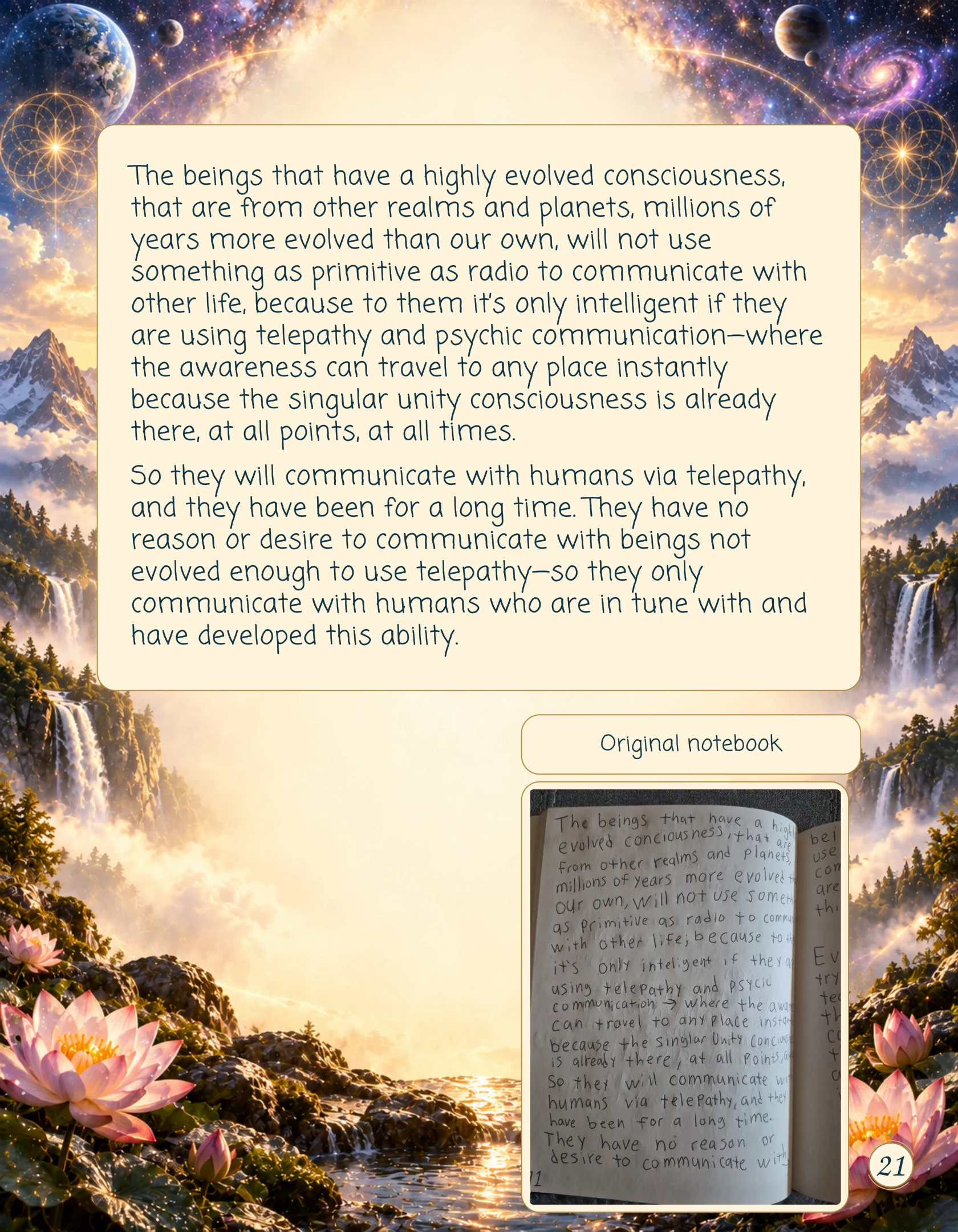 Consciousness and Communication — book page 21